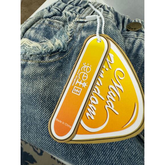 NWT Toddler Distressed Wide Leg Jeans Denim Elastic Waist Pants 7 - Picture 5 of 10